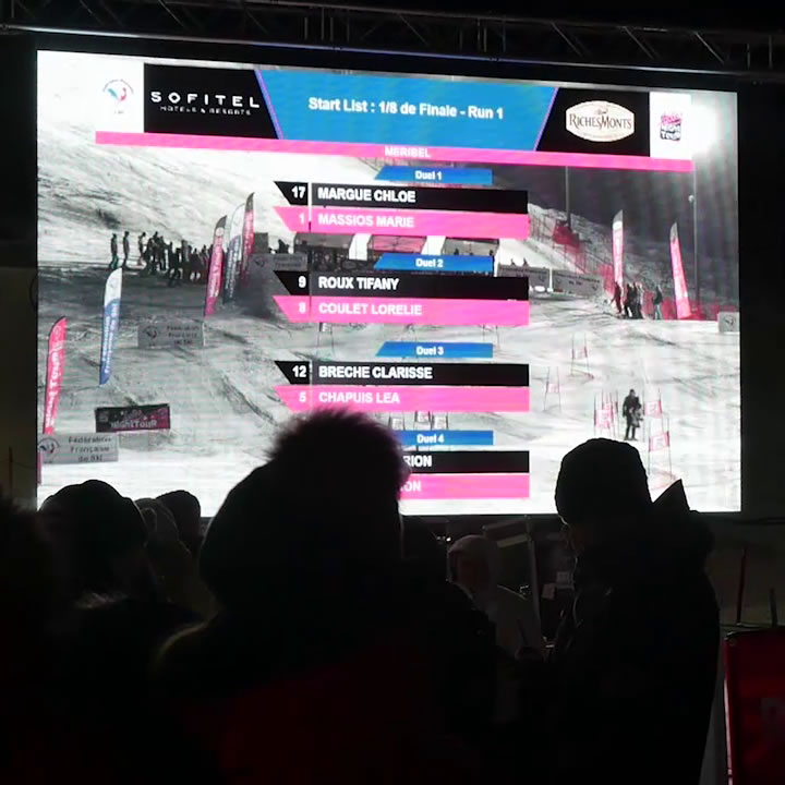 retransmission vidéo de concerts, de courses de ski, de VTT en direct sur grand écran 